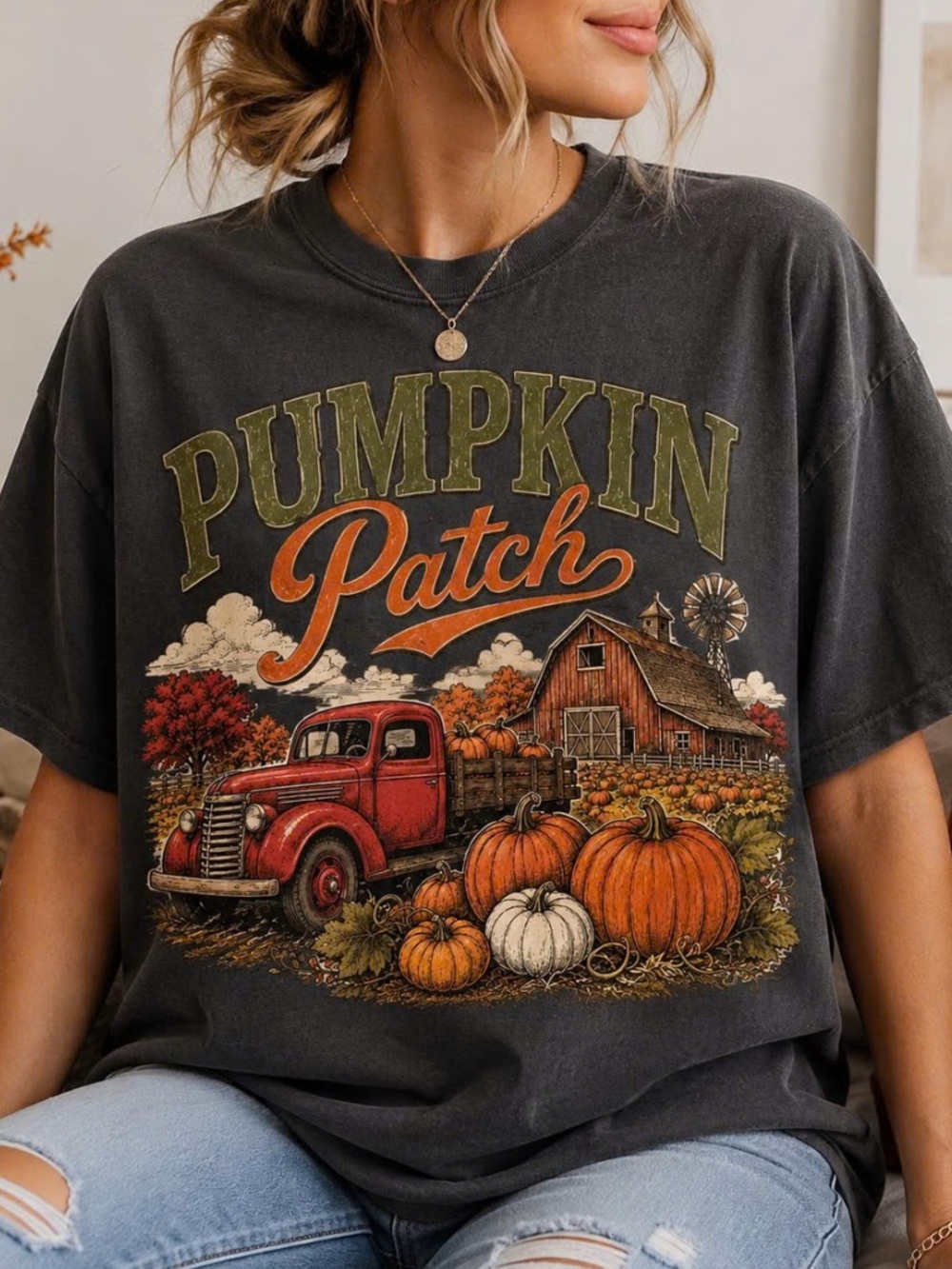 Comfort Colors 'Pumpkin Patch' Graphic Tee, Vintage Halloween Shirt For Unisex